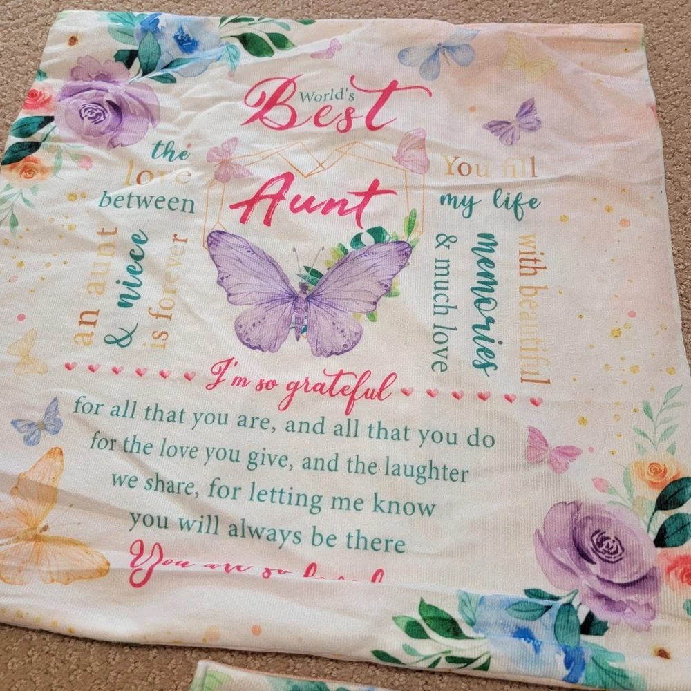 Floral Sentiment Pillow Covers Aunt Mama Mother In Law 3‎ Total 18x18 Size New